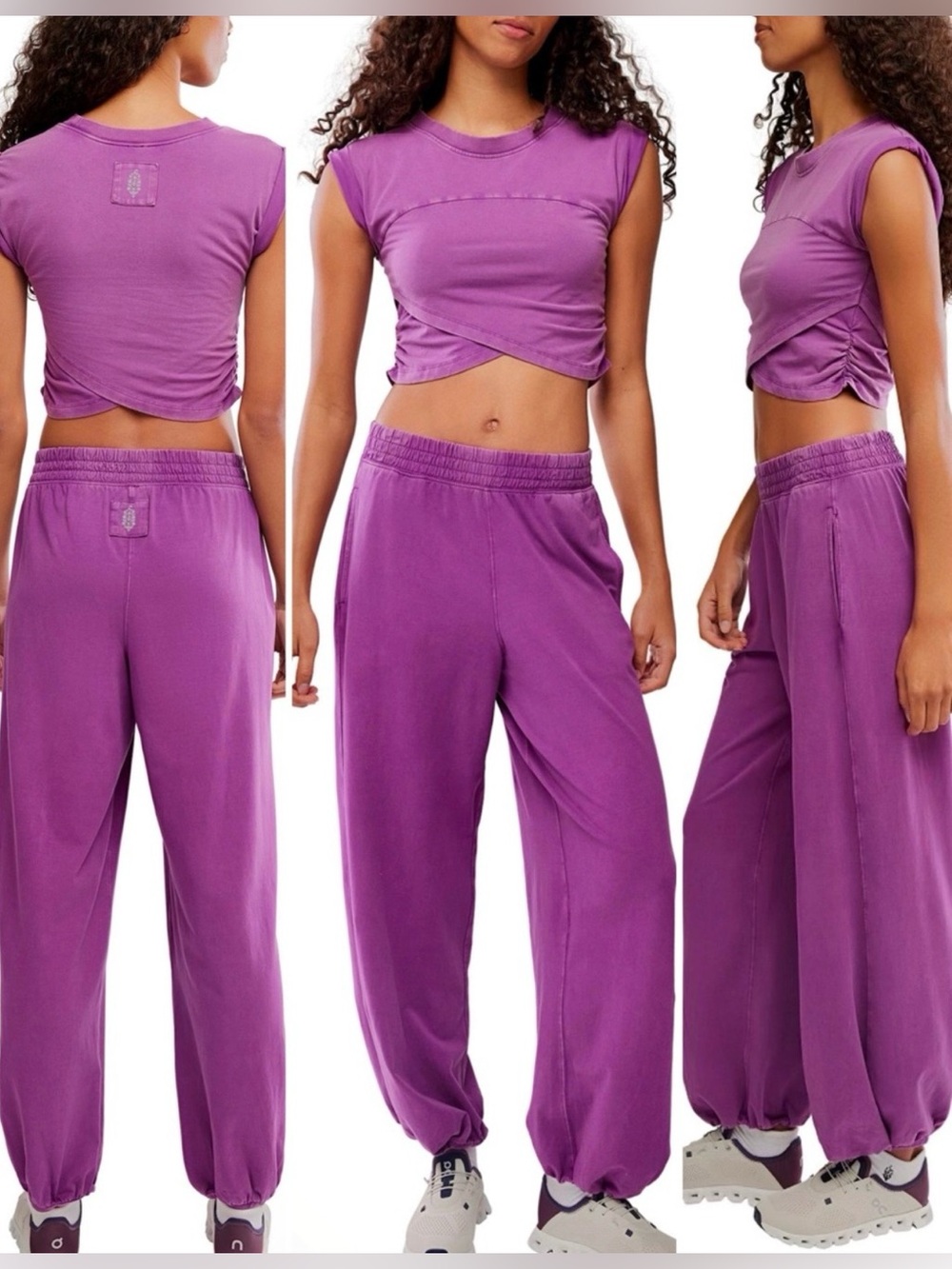 NWT FREE PEOPLE HOT SHOT DEEP MULBERRY CROSSOVER SET SIZE XL!!!